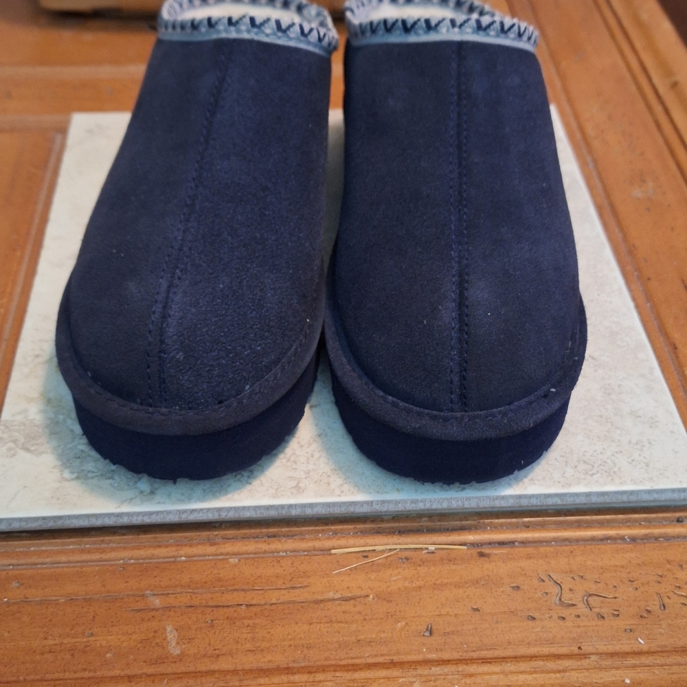 BearPaw Dark Blue Martis Suede Slippers